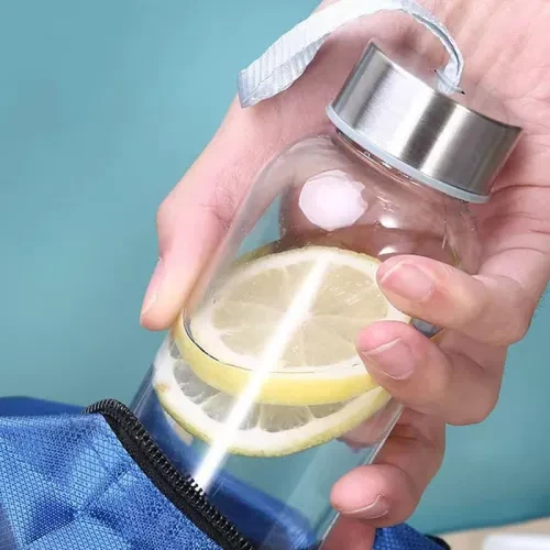 portable glass water bottle