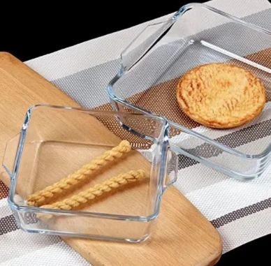 Baking Perfection with the Versatile Square Glass Baking Plate with Handle