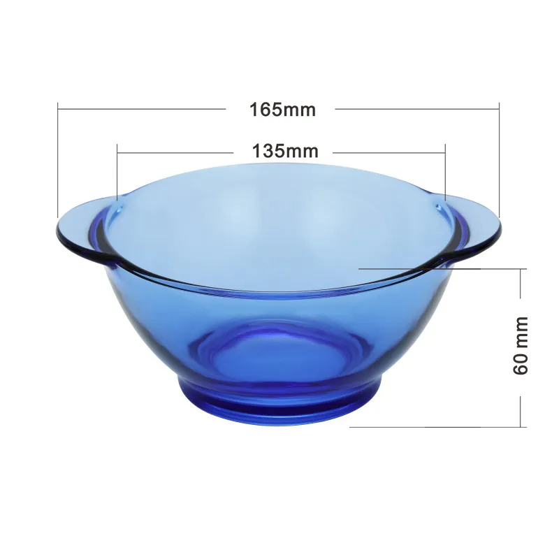 2CUP,17OZ, 480ML Stained High Borosilicate Glass Bowl with Handle