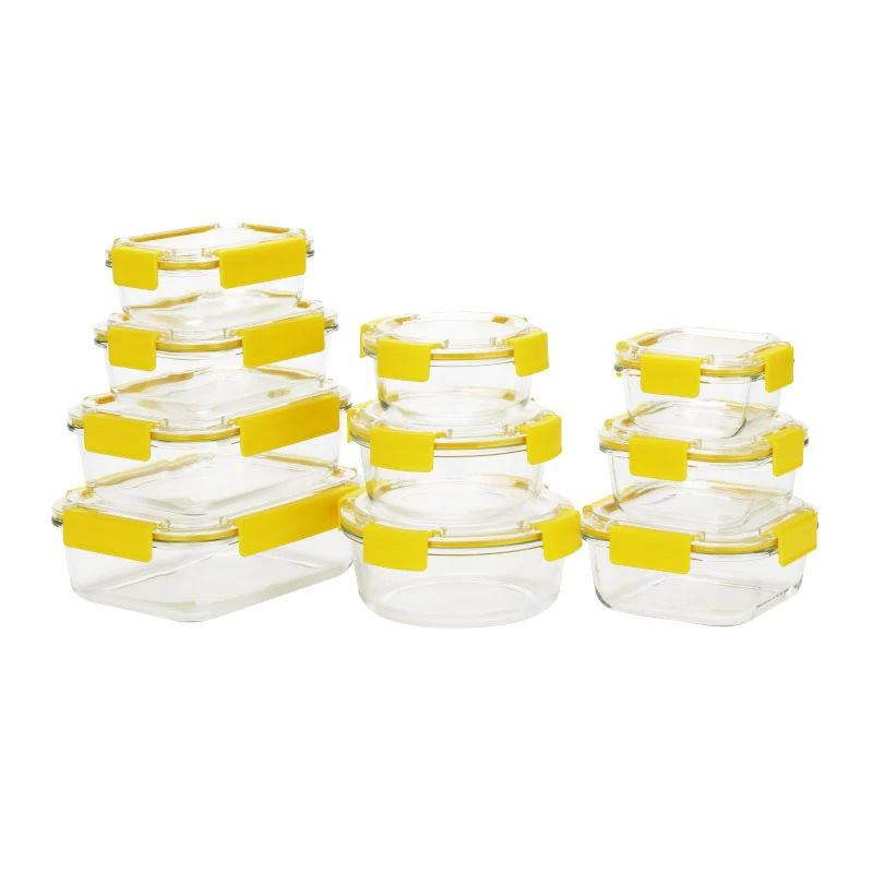 Heat-Resistant Glass Storage Container with Food-grade PP Snap Lock lid