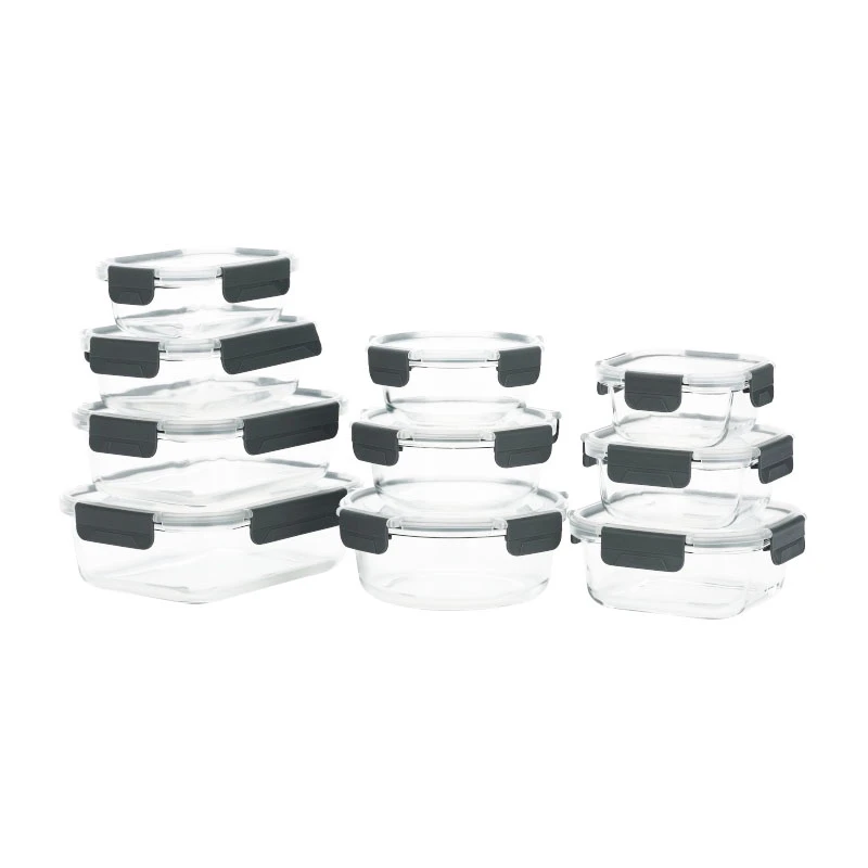 Round Glass Storage Container With Glass Lid