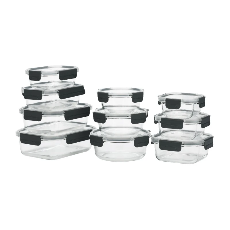 Glass Storage Container with Snap locks PP Lid