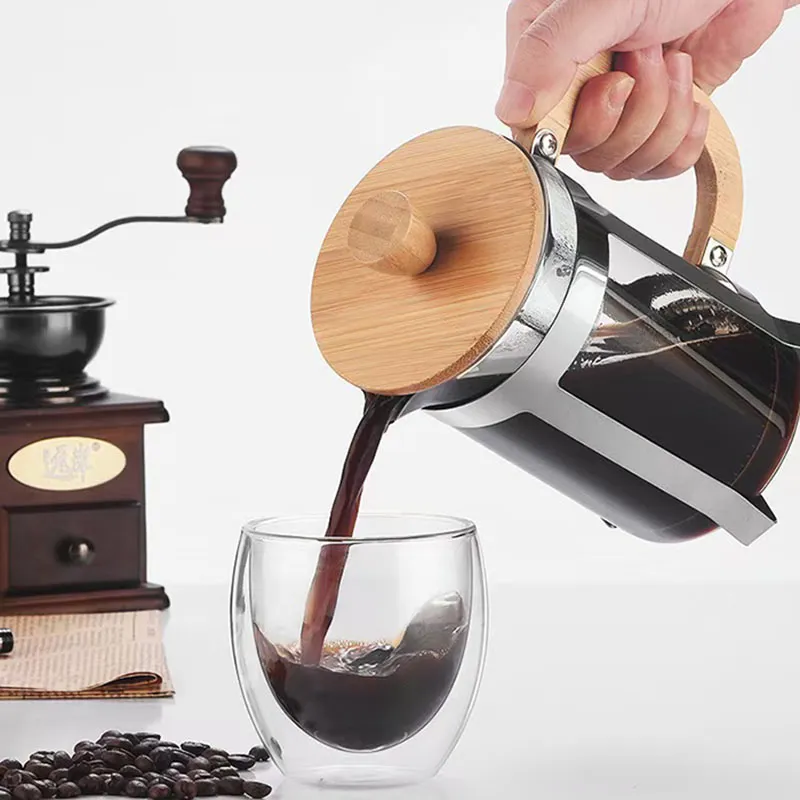 Monolayer French Coffee Press Glasses High Borosilicate Glass/Stainless Steel