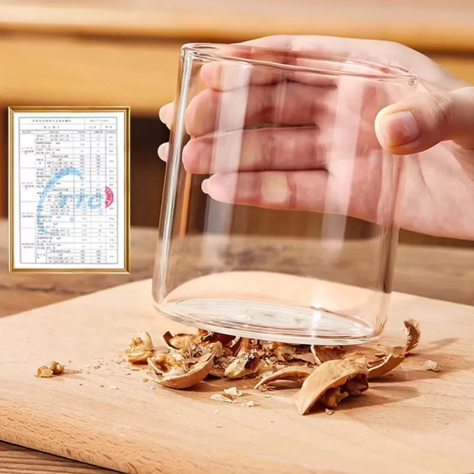Round Glass Storage Container With Glass Lid