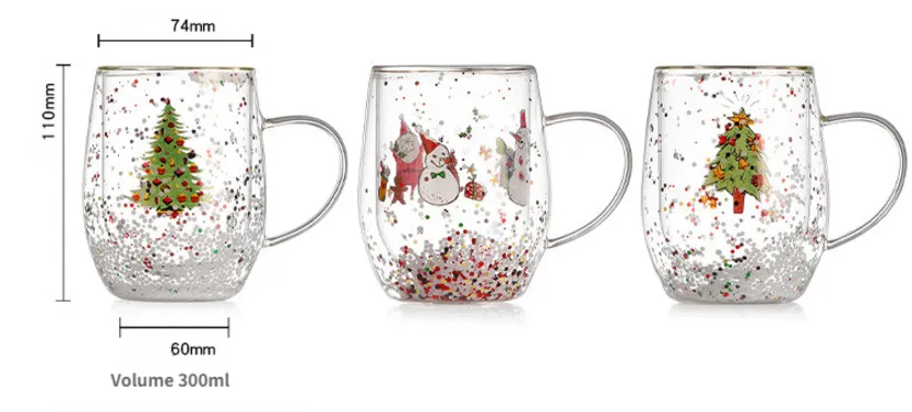 extra large double walled glass mugs