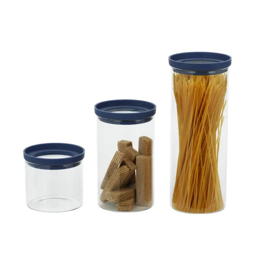 Round Glass Storage Jar with Glass lid
