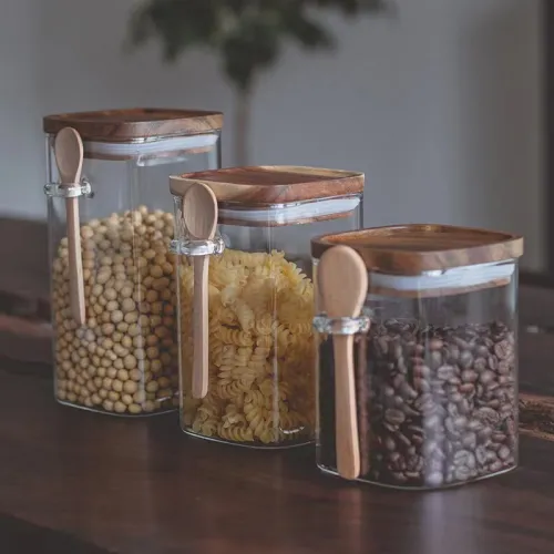 glass condiment containers with lids