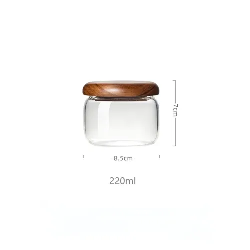 Glass Storage Jar with Wooden Lid