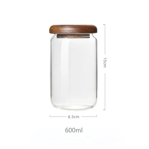 Glass Storage Jar with Wooden Lid