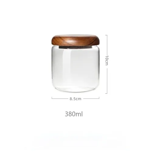 Glass Storage Jar with Wooden Lid